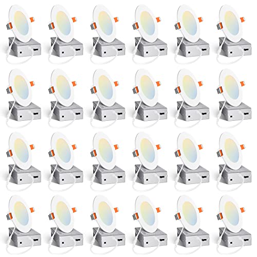 24 Pack 4 Inch LED Recessed Light with Junction Box (24 Count)