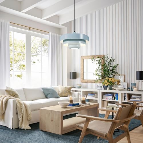 Light Blue Nordic Pendant Light Adjustable Dining Room Ceiling Lamp