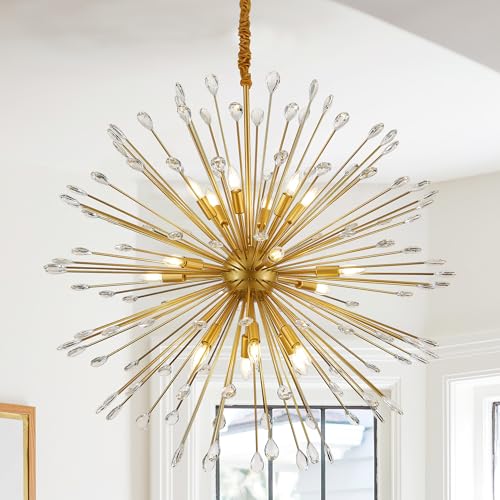 18 Light Gold Sputnik Chandelier