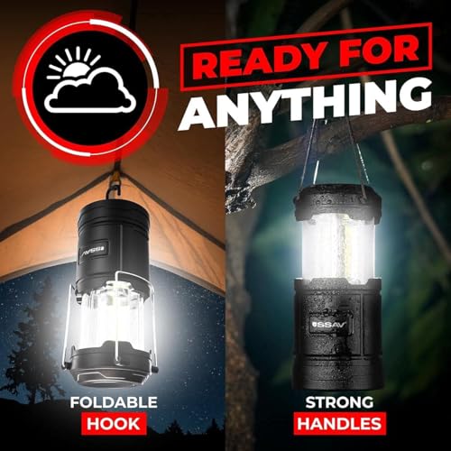 2 Pack Battery Powered LED Lanterns with Batteries for Each Lantern (2 Count)