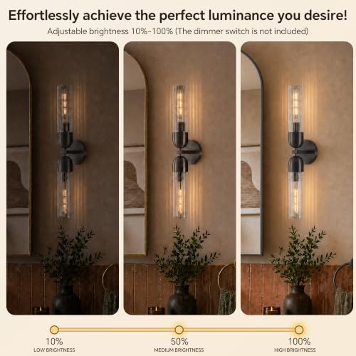 Bathroom Sconce 24in Strip Glass Sconce Hardwired (2 Count)