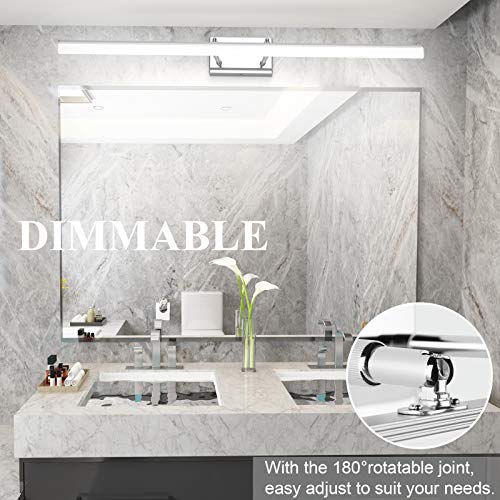 40in Dimmable Modern LED Vanity Lights for Bathroom Light Fixtures Over Mirror Chrome Modern Vanity Lighting