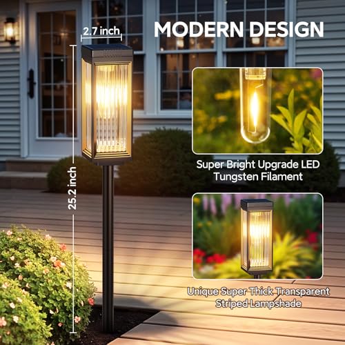 Solar Pathway Lights Outdoor (4 Count)