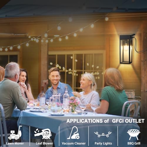 Large Porch Lights with GFCI Outlet