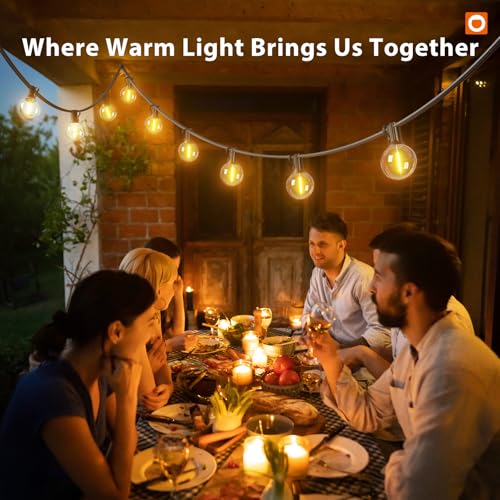 Outdoor String Lights 100FT G40 with Remote 54 LED Shatterproof Bulb (100 Foot)