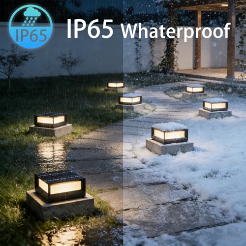 Solar Post Lights Outdoor with Remote