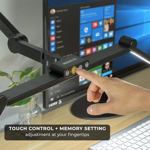 LED Desk Lamp with Adjustable Swing Arms and Clamp Base