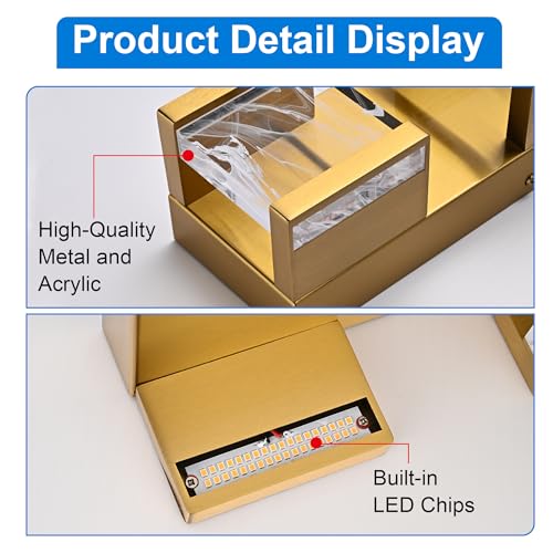 4 Lights LED Bathroom Vanity Light with Unique Smoke Acrylic Panel