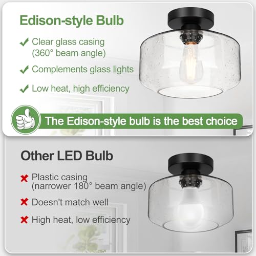 Industrial Semi Flush Mount Ceiling Light