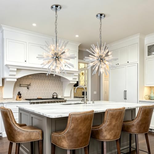 18" Chrome Sputnik Crystal Chandelier for Dining Room Bedroom Bath