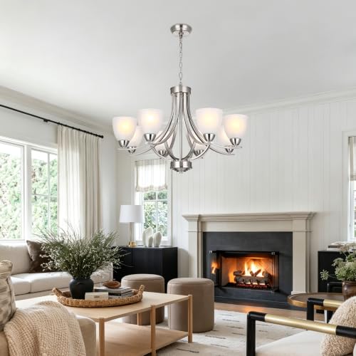 8 Light Farmhouse Chandelier for Dining Room Lighting Fixtures Hanging