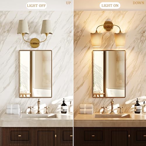Bathroom Light Fixtures Over Mirror (Gold / 2 Light)
