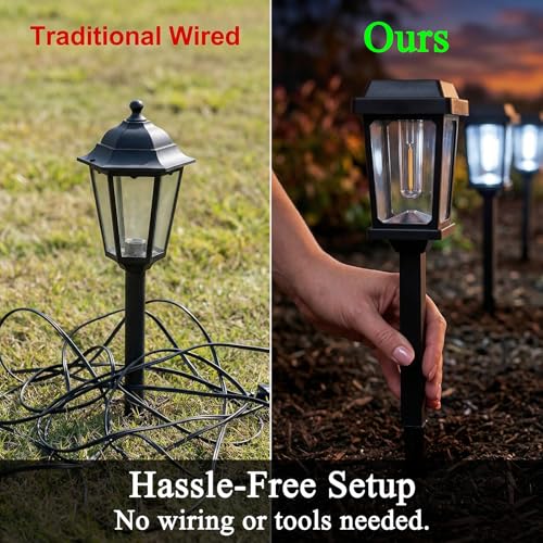 Solar Pathway Lights Outdoor LED Garden Lights for Yard Walkway Driveway (8 Count)