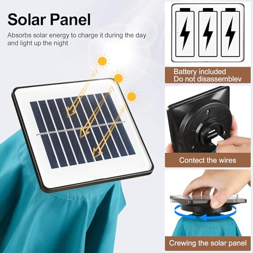 Solar Patio Umbrella with Centre Light