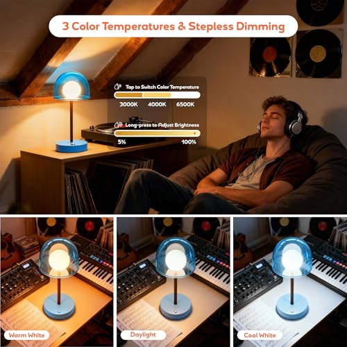 Blue Cordless Nursery Lamp