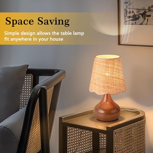 Brown Small Bedside Table Lamp for Bedroom