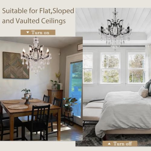 Black Maria Theresa Chandelier Light Fixture Modern Crystal Chandeliers for Bedroom