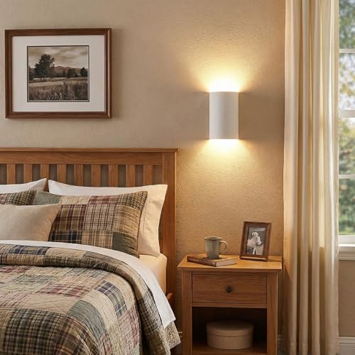 White Plaster Wall Sconce Light