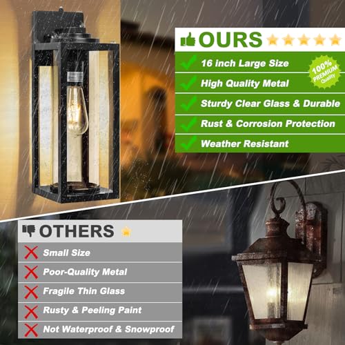 Large Dusk to Dawn Outdoor Wall Lights (2 Count)