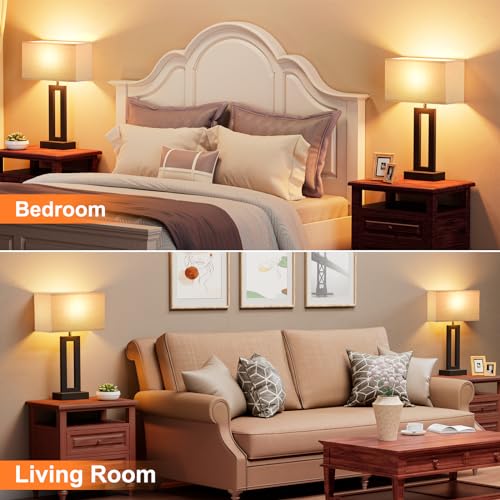 19.6" Touch Lamps for Nightstand (2 Count)
