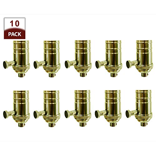Vintage Turn Knob Dimmer Lamp Socket for Incandescent LED Bulbs (10 Count)
