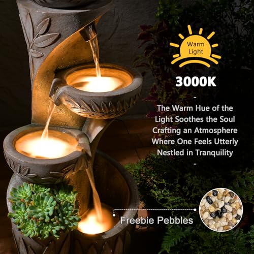 35.6" Solar Outdoor Water Fountain
