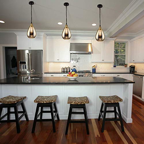 3 Packs Industrial Glass Pendant Lights (3 Count)