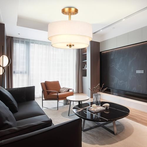 3 Light Semi Flush Mount Ceiling Light Fixture