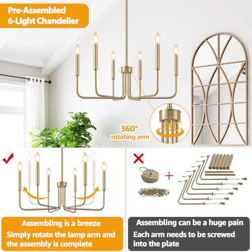Brass Chandelier (6 Count)