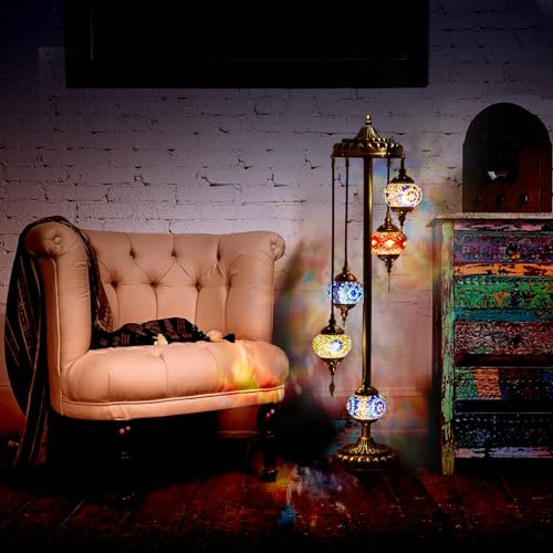 Turkish Floor Lamp Moroccan Lamp 5 Globes Style