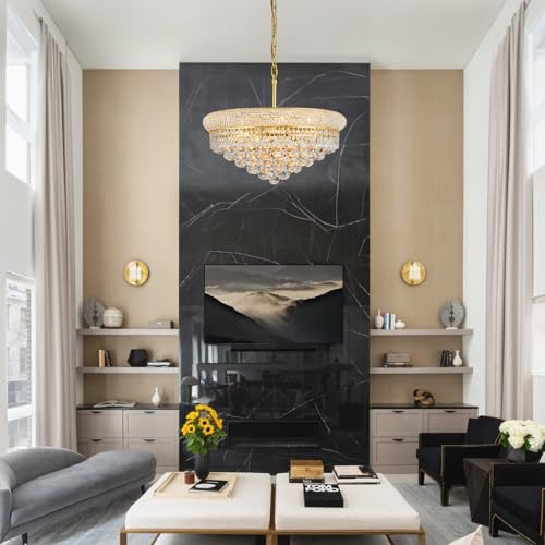 Gold Crystal Chandeliers for Dining Room