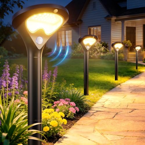 400LM Solar Pathway Lights Outdoor with Motion Sensor (2 Count)