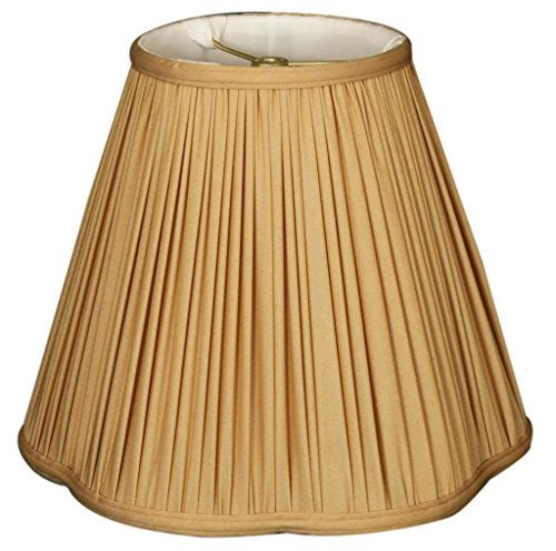 BS-754U-13EG Bottom Scallop Gather Pleat Basic Lamp Shade with UNO Threaded Fitter, 5 x 13 x 9.5, Eggshell