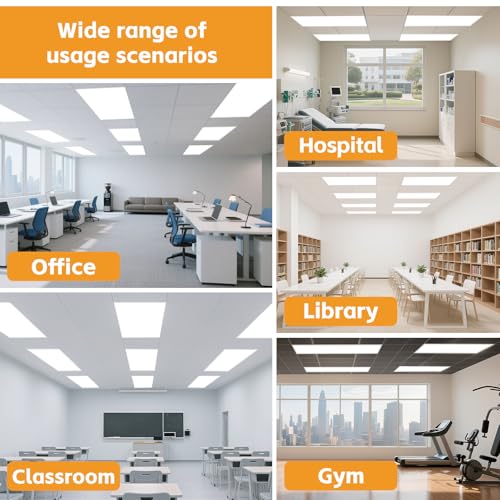 2x4 LED Flat Panel Light Drop Ceiling Office Fixture (12 Count)