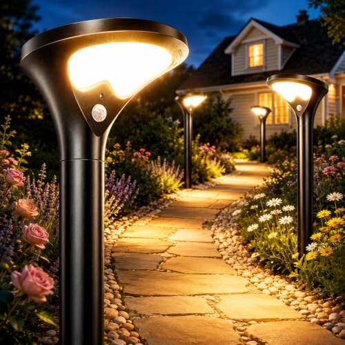 400LM Solar Pathway Lights with Motion Sensor (4 Count)