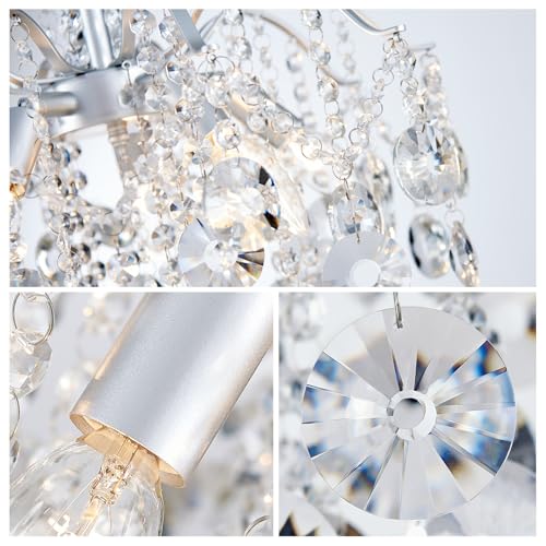 5 Light Crystal Chandelier Pendant Ceiling Light Modern Lighting Fixture for Bedroom Hallway Bar Kitchen Bathroom