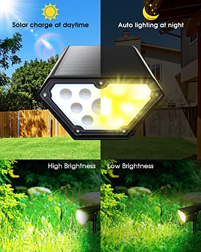 Solar Spot Lights Outdoor Bright 700 Lumen 3000K Warm White 6 Pack (6 Count)