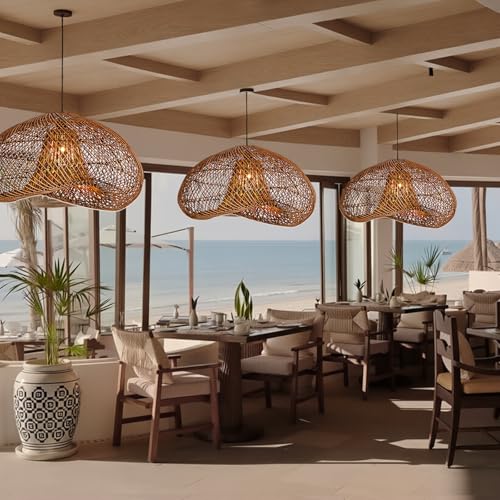 23.6" Rattan Pendant Light