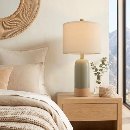 24'' Hand Textured Green Table Lamps
