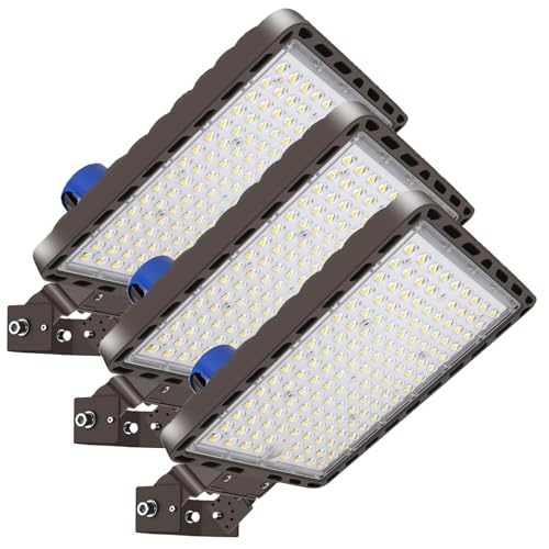 3 Pack 350W LED Parking Lot Light with Trunnion Bracket for Street (3 Count)