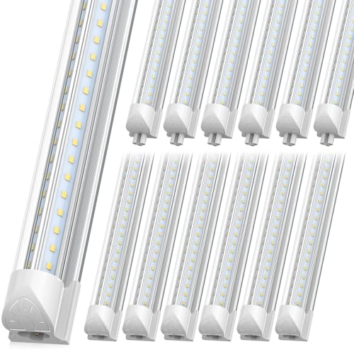 8FT LED Shop Light 100W 15000LM 5000K ETL Certified 12 (12 Count)