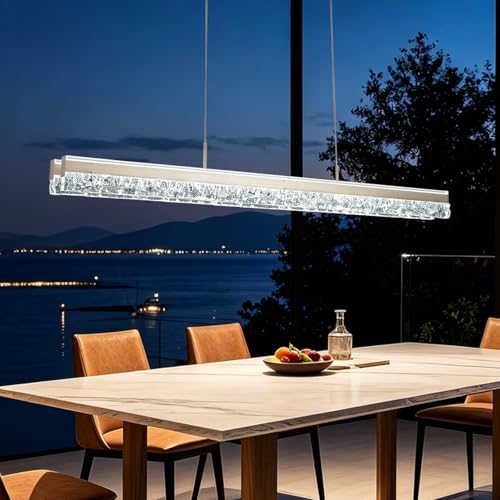 59" Gold Linear Dimmable Modern LED Chandelier Pendant Light