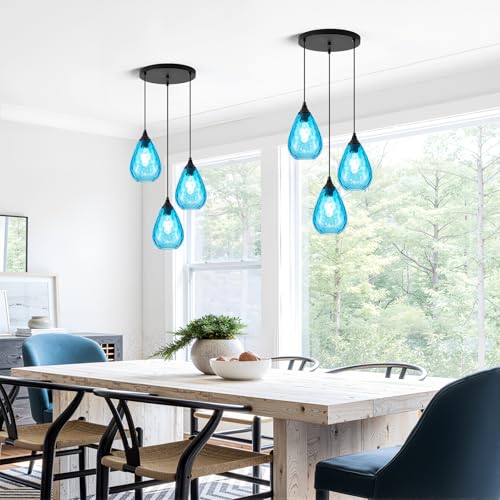 Blue 3 Light Pendant Lighting