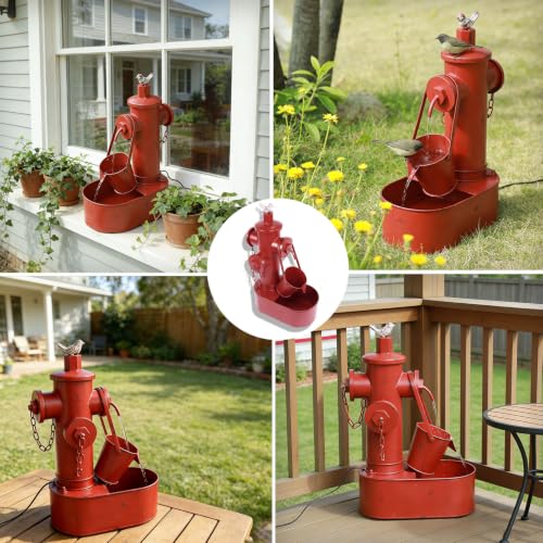 Metal Solar Powered Water Fountain with Backup Battery