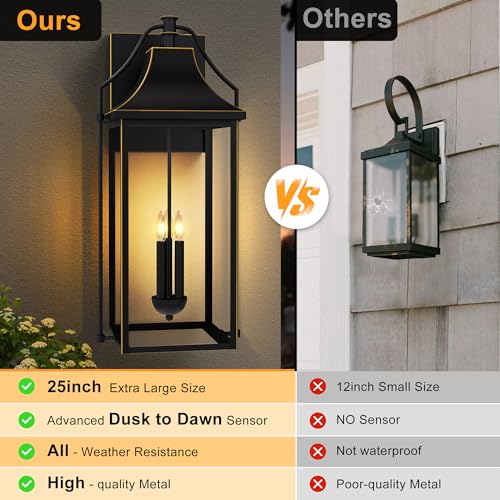 25IN Dusk to Dawn Outdoor Wall Light
