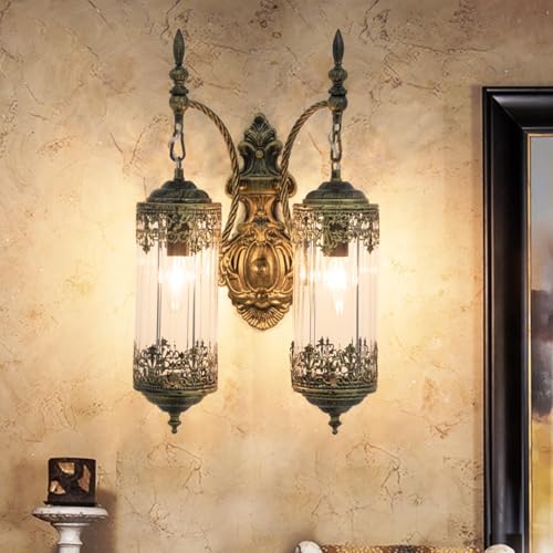 Antique Gothic Glass Wall Sconce for Bedroom