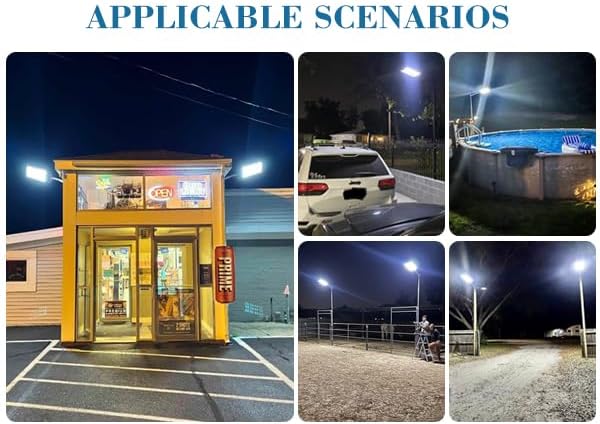 Sunwish Solar Street Lights Outdoor 6500K Solar Lights Outdoor Motion Sensor, Commercial Parking Lot Light Dusk to Dawn with Remote Control, Waterproof IP66 Street Light for Yard(4 Pack)