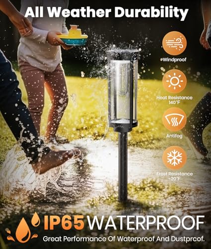 Solar Pathway Lights Outdoor Solar Lights Outdoor (2 Count)