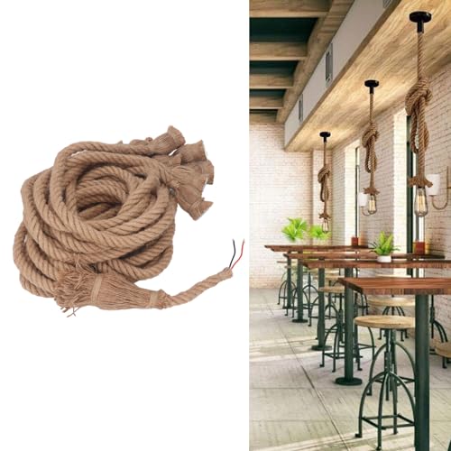 8 Heads Hemp Rope Pendant Light