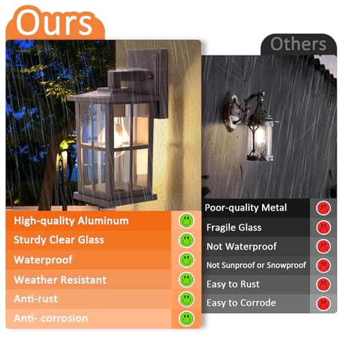 2 Pack Outdoor Wall Light Fixtures (2 Count)